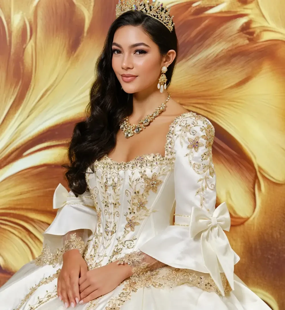 Model wearing a white Quince dress
