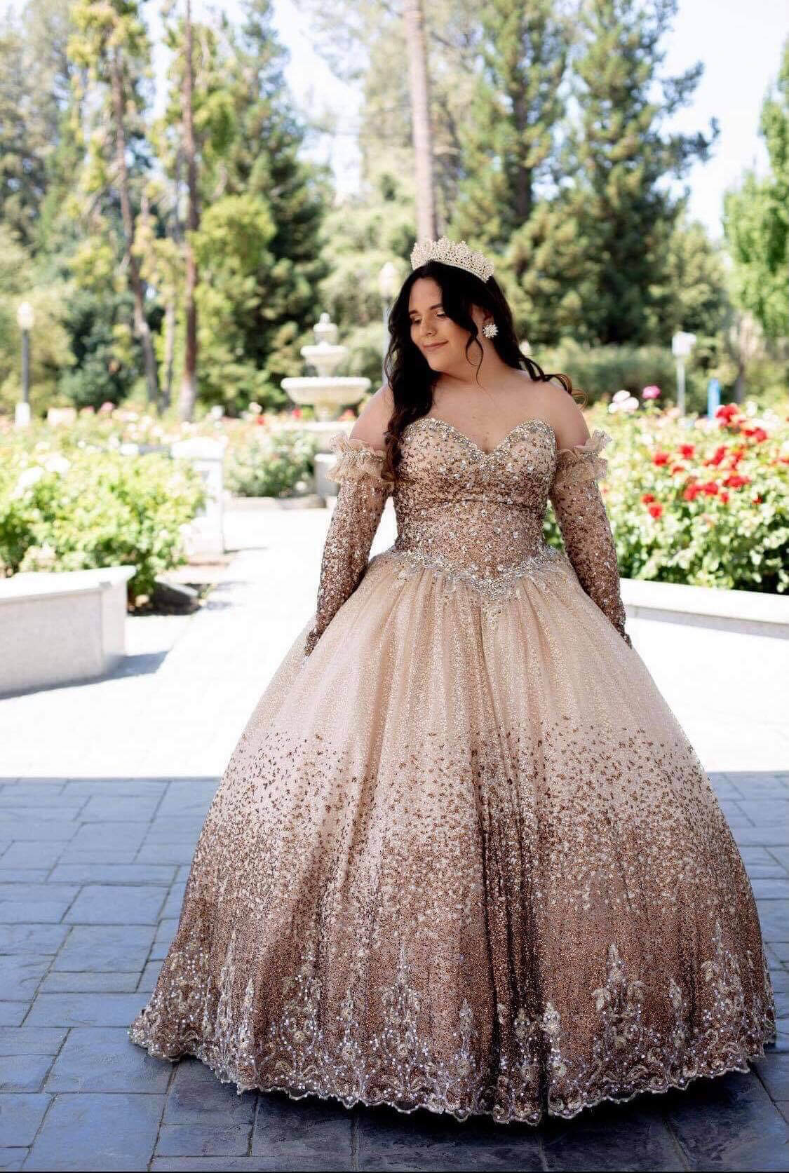 Model wearing a white gown